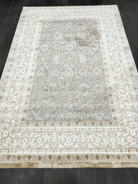 Турецкий прямоугольный ковёр 1130A GREY / WHITE