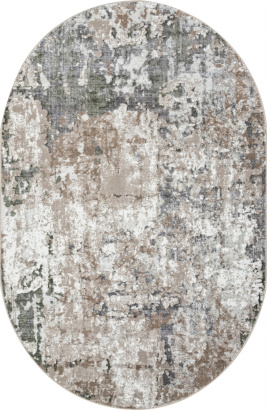Турецкий овальный ковёр 01632A L.GREEN / BEIGE